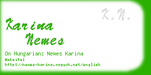 karina nemes business card
